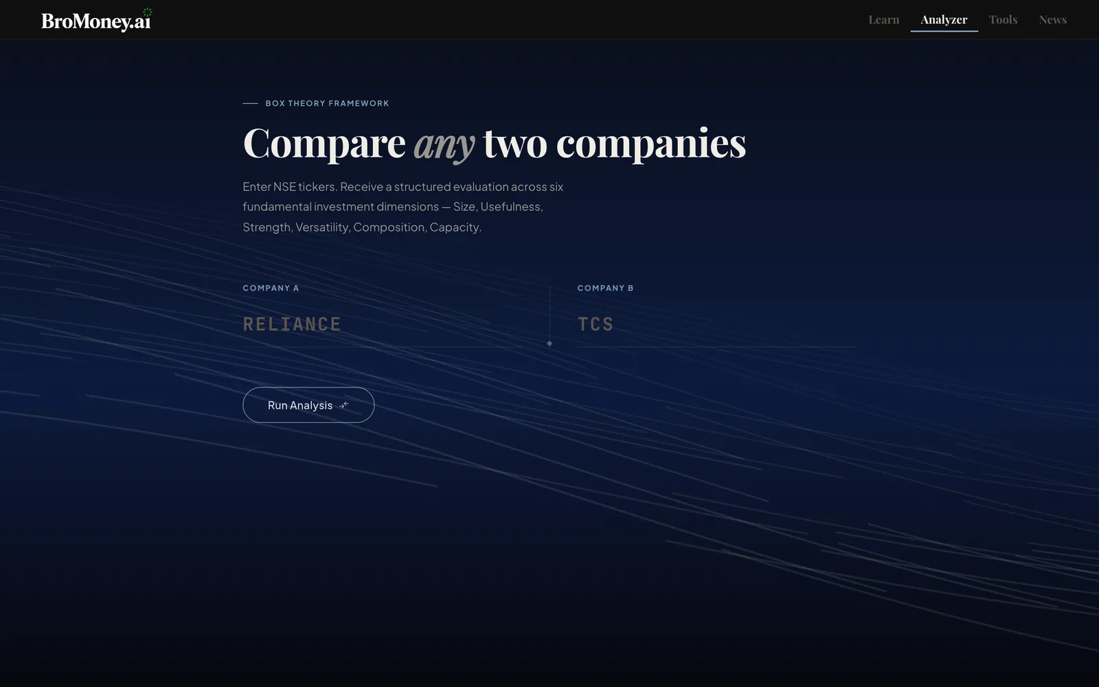 BroMoney.ai company analyzer